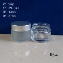60ml Personal Care Glass Cream Jar 2oz Glass Cosmetic Jar Glass Jar with Cap