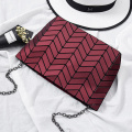 Fashion women's new fabric single shoulder cross-body bag geometric bag fold single chain bag