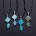 Rhombus Water Drop Pendant Necklace For Women Simple Fashion Teardrop Necklaces Girls Charm Gifts