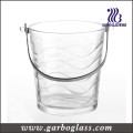 Patrón ondulado cristal alto cubo de hielo de cristal blanco (GB1902B)