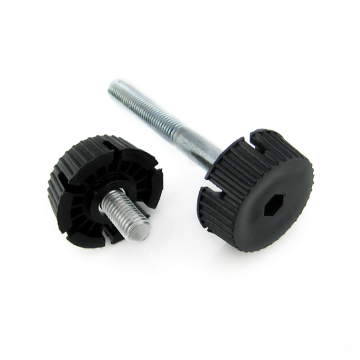 Black Plastic Knob Thumb Screw with Knurling Head