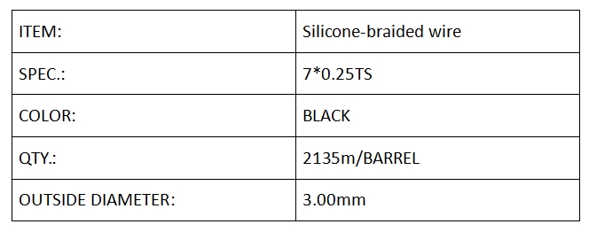 Silicone-braided wire black Silicone-braided wire black