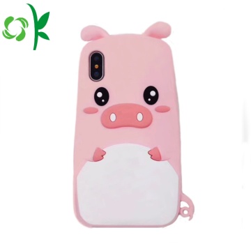 Funda de silicona blanda de silicona rosa de Hot Pink Pig