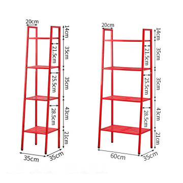 Racks de almacenamiento trapezoidal de acero de 4 capas con ruedas