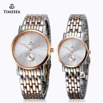 Montre couple en acier inoxydable de haute qualité, montre quartz 70028