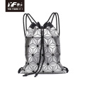 Geometric sequin for teenage girls backpack drawstring bag