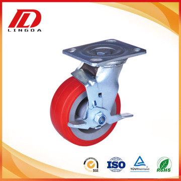 5'' Brake heavy duty caster with pu wheels