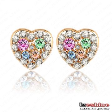 Swa Elements Crystal Heart Stud Earring for Women (ER0025-C)