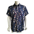 Men Causal Full Cotton Sation Drill Print Shirt