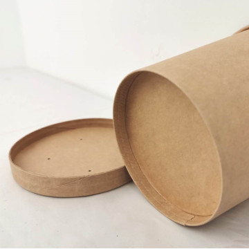 Wholesale kraft paper, soup bucket of disposable hot drink cup with cover soup cup environmental take-out packaging soup bowl