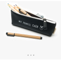 Creative high-capacity student leather pencil case