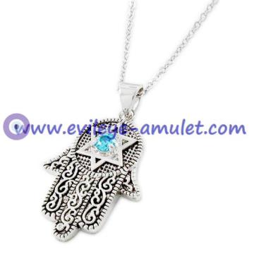 Hamsa Star Of David Rhinestones Necklace