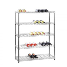 Chrome Household Adjustable 4 Tier Wire Wine Shelf