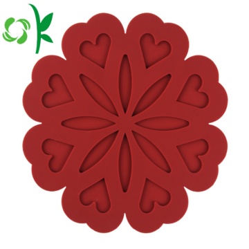 Silicone Red Decorative Coasters Sets Cheap