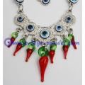 Elephant Wall Hanging Amulet,Evil Eye Beads Class Chili