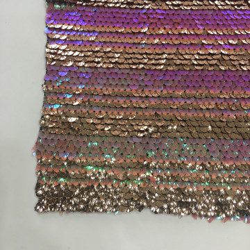 Rainbow Custom-made Sequin Embroidery On Poly Spandex Fabric