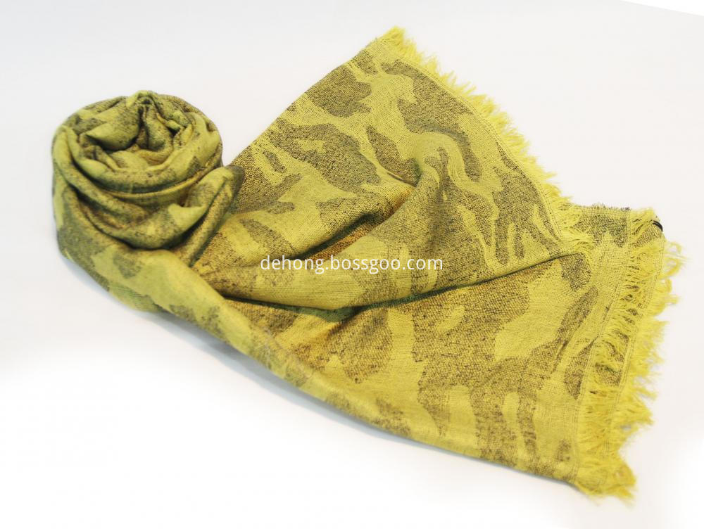 Yellow Worsted Jacquard Camouflage Cape