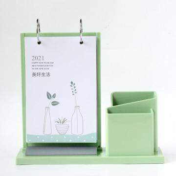 Customized Green Acryl Table Calendar Pad Kalender