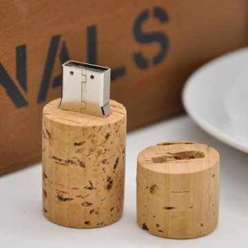 Цилиндрический деревянный дизайн USB-флеш-накопитель
