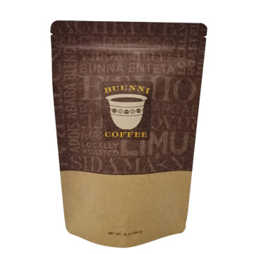 Wholesale Stand Up Coffee Bags For Roasted Coffee Beans With Resealable Zipper