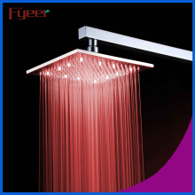 Fyeer Nickle Brushed Lighted Shower Head with Temperature Sensor