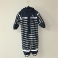 Stripe bleu PU Hooded jointe imperméable/ensemble pour les enfants