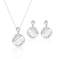 White MOP Shell Fashion Round Jewelry Set