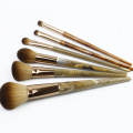 Wood grain plastic handle 6 pcs brush set