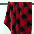 Faux Rabbit Fur plaid blanket lambswool back