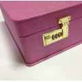 Pink Large PU Leather Gift Storage Cosmetic Case