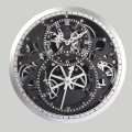 Серебряные часы с подвижным механизмом для отделки стен