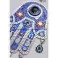 Blue Hamsa Evil Eye Charm Amulet Hanging car Wall Decoration for Protection