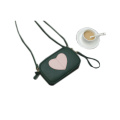 Custom Leather Peach Heart Single Shoulder Messenger Bag