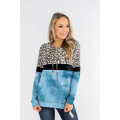 Women Casual Color Block Striped Hoody