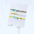 Blue heart soft clay bead bracelet three-piece set