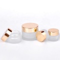 Frosted transparent gold lid custom printed 30g 50ml cosmetic glass jars
