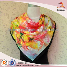 silk embroidery hand made silk square shawls with friges