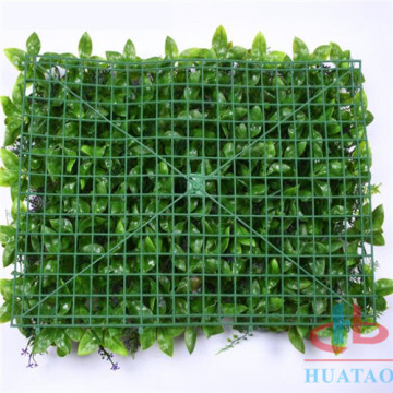 Green Plastic Artificial Living Wall For Garden Covering