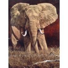 Arte africana da pintura a óleo do elefante