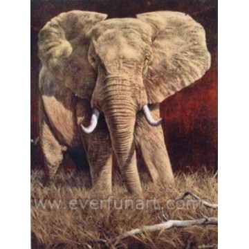 Arte africana da pintura a óleo do elefante