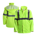 Wholesale 300d Oxford PU Coated Class3 HiVis RainCoat