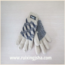 Guantes de lana con el aislamiento del forro de punto jacquard