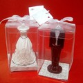 Romantic wedding bride and groom shape candle