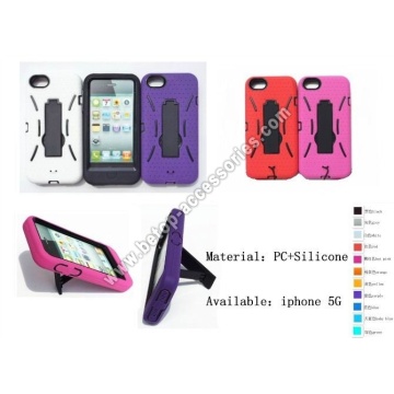 iphone 5 2 in 1 PC+Silicone with holder