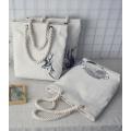 Summer White Canvas Handbag Fashion Fresh color Printing Lady Girls Handbags Shoulder Bag Casual Bolsa Shopping Bags