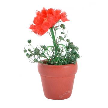 Dolls House Miniature Resin Garden FlowerPot with Flower