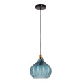 Indoor Glass pendant lamp with blue color