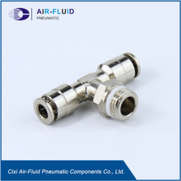 Air-Fluid Latão Push-In Masculino Branch T Swivel Fittings