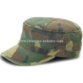Camo design wholesale fitted flat-top cadet army cap hat