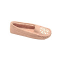 pink warm moccasin slippers for womens